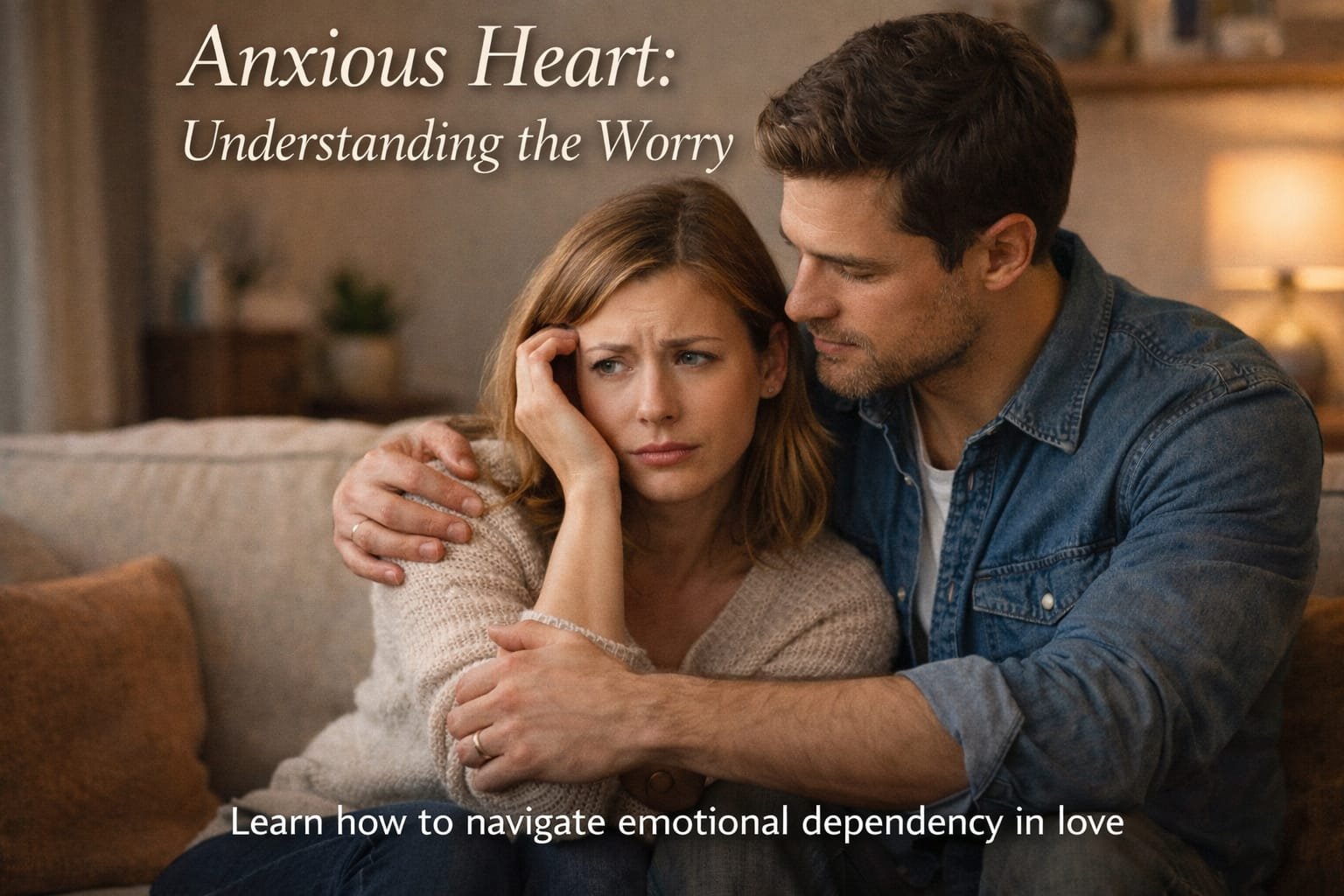 Couple showing anxiety and comfort, anxious attachment, relationship psychology