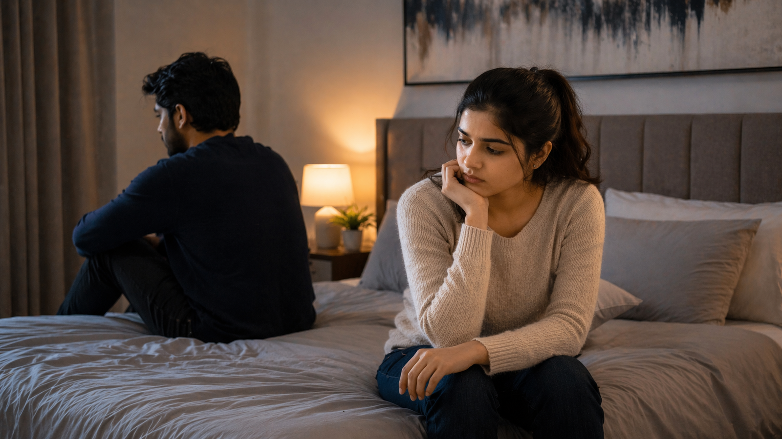 emotional disconnect sad couple sitting apart relationship issue