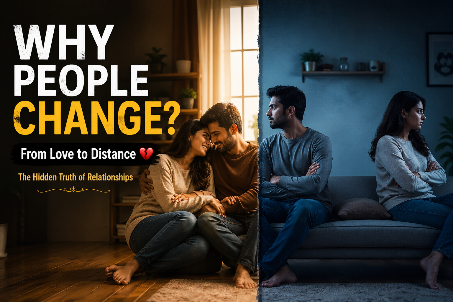 why people change in relationships emotional distance couple before after love vs breakup