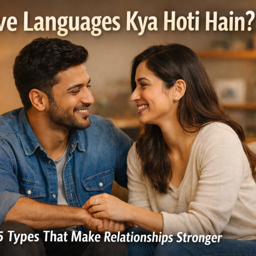 Romantic couple sitting together smiling and talking about love languages in a modern home